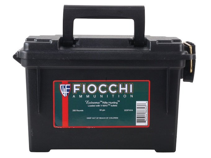 Fiocchi Extrema 223 Remington Ammo 50 Grain Hornady V-Max Polymer Tip of 100 Round