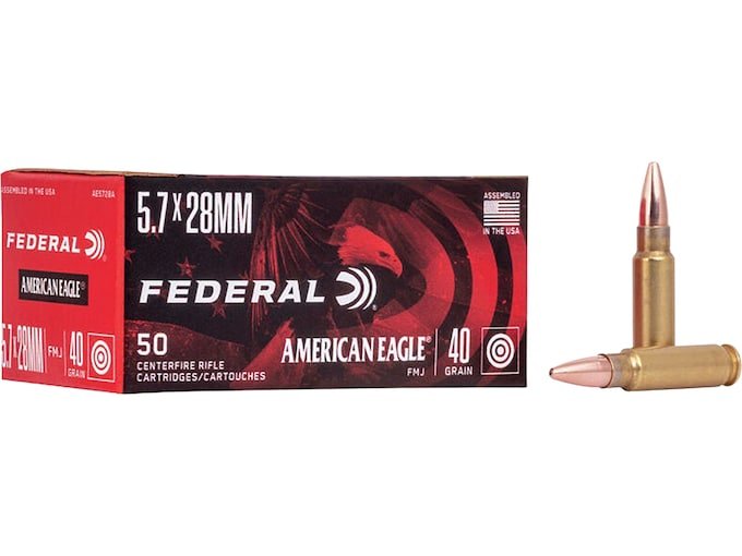 Federal American Eagle 5.7x28mm FN Ammo 40 Grain Full Metal Jacket Of 100 Round