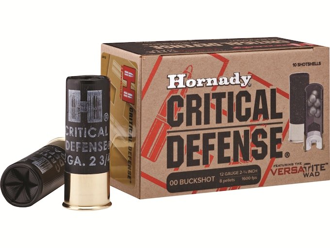 Hornady Critical Defense 12 Gauge Buckshot Ammo 2-3/4" of 100 Rounds
