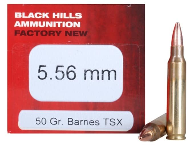 Black Hills 5.56x45mm NATO Ammo 50 Grain Barnes Triple-Shock X Solid Hollow Point Lead Free Box of 100 Round
